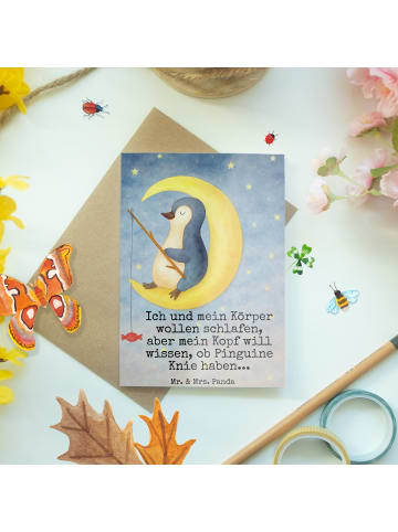 Mr. & Mrs. Panda Klappkarte Pinguin Mond Design mit Spruch in Weiß