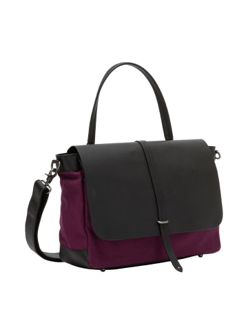 DuDu Schultertasche Leder 37 cm pflaume