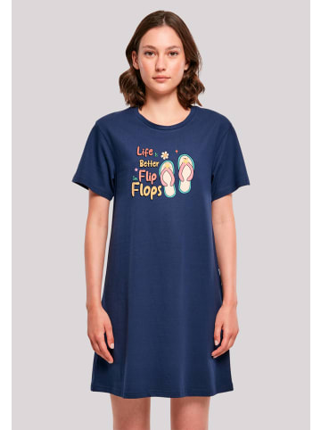 F4NT4STIC T-Shirt Kleid Life Is Better In Flip Flops in lightnavy