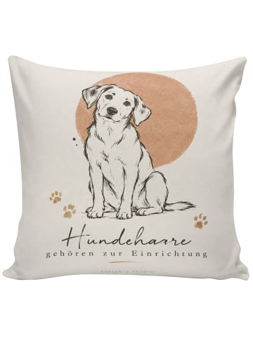 Mr. & Mrs. Panda Sofa Kissen Hund Sitzend Design mit Spruch in Weiß