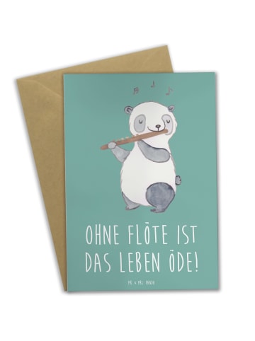 Mr. & Mrs. Panda Beileidskarte Flöte Leben mit Spruch in Meeresbrise