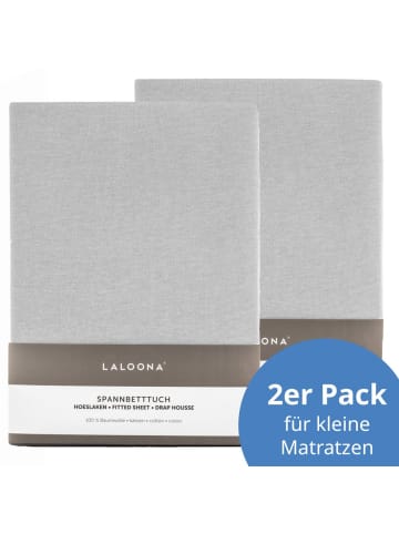 LaLoona Spannbetttuch 2er Pack für kleine Matratzen 40 x 90 in grau