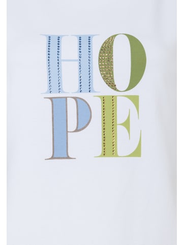 More & More weiß,1/2 Arm, Glanzsteinchenschrift in white