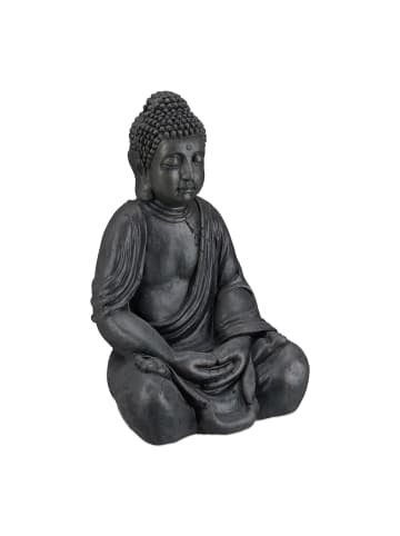 relaxdays Buddha Figur in Dunkelgrau - (H)50 cm