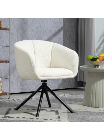 HOMCOM Sessel-58,5L x 59B x 78,5H cm-Cremeweiß