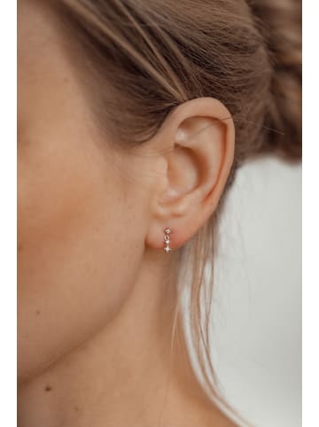 Hey Happiness Ohrstecker Trio Zirkonia Tropfen 925 Sterlingsilber in Silber - (L) 0,92 cm