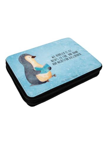 Mr. & Mrs. Panda Etui Pinguin Buch mit Spruch in Eisblau