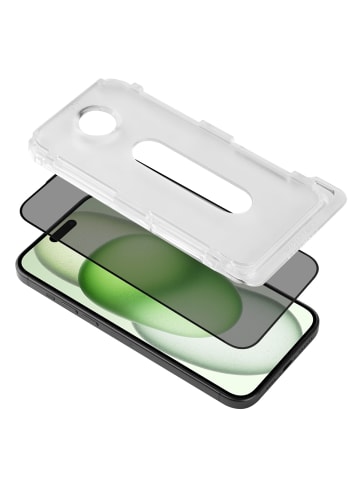 Platyne Schutzfolie für iPhone 15 Plus – staubdicht, blasenfrei in Schwarz