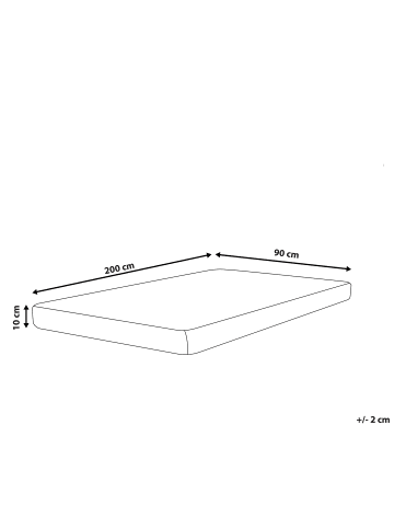 Beliani Matratze PICCOLO in Grau/Weiß - (W) 90 x (H) 10 x (L) 200 cm H2/3 Mittel