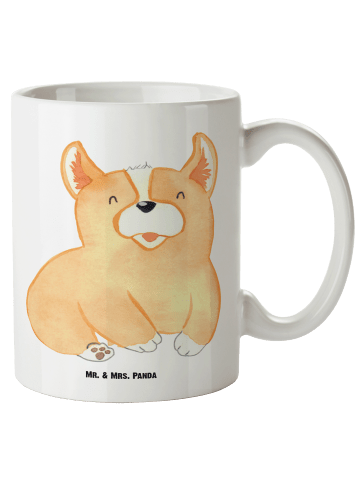 Mr. & Mrs. Panda Keramiktasse Corgie ohne Spruch in Weiß