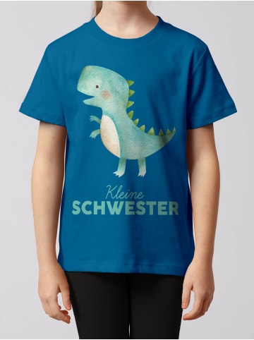 wat? Apparel T-Shirt Dinosaurier 03 Kleine Schwester in Blau