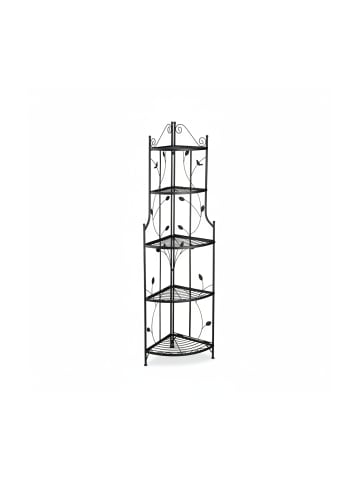 relaxdays Pflanzentreppe in Schwarz - (B)36 x (H)160 x(T)36 cm