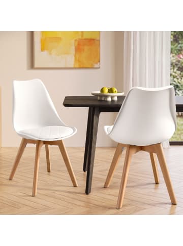 VASAGLE 6er-Set:Esszimmerstuhl in Weiß - (B)57 x (H)79 x (T)46.5 cm