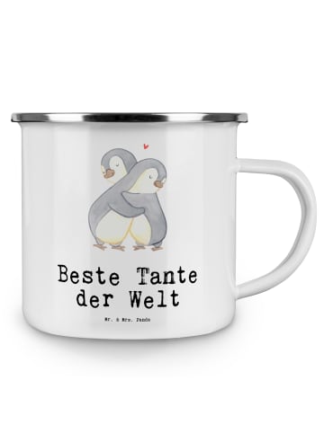 Mr. & Mrs. Panda Becher Pinguin Beste Tante der Welt mit Spruch in Weiß