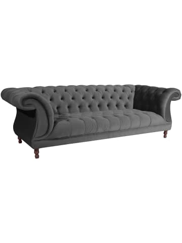58 aufm Kessel CHESTERFIELD Sofa 3-Sitzer Kaylin Samtvelours anthrazit