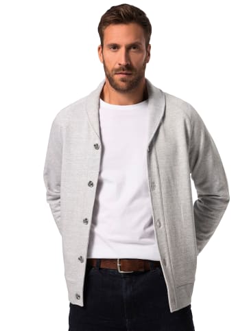 JP1880 Sweatjacke in grau melange