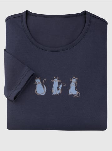 Sieh an! Rundhals-Shirt in marine-bleu