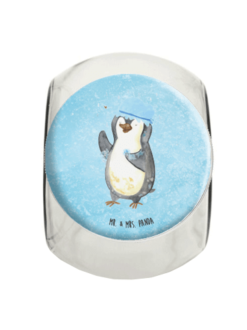 Mr. & Mrs. Panda Bonbonglas Pinguin Duschen ohne Spruch in Eisblau