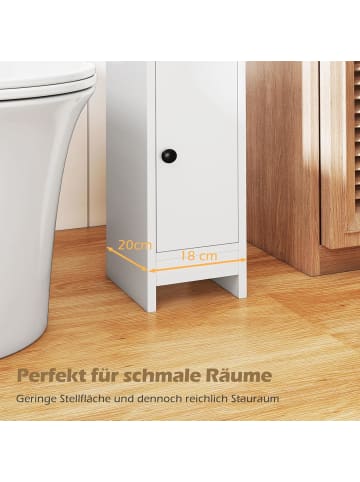 COSTWAY Toilettenschrank in Weiß