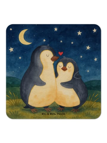 Mr. & Mrs. Panda Tassenuntersetzer Pinguine Einschlafen Design o... in Weiß