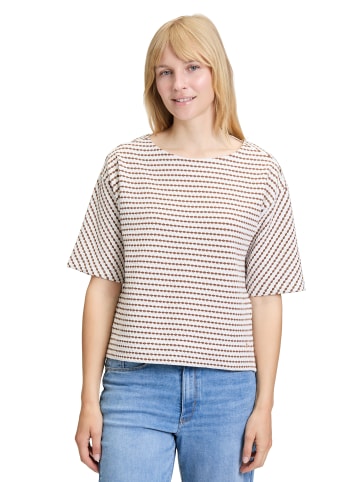 BETTY & CO Sweatpullover mit Rundhalsausschnitt in Weiß/Braun