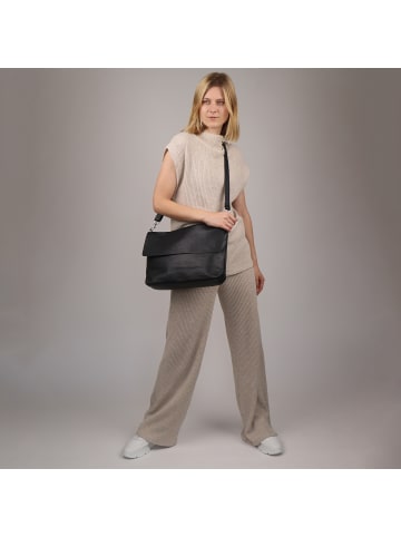 FEYNSINN Leder-Schultertasche echt Leder Damentasche groß schwarz LIVA in schwarz