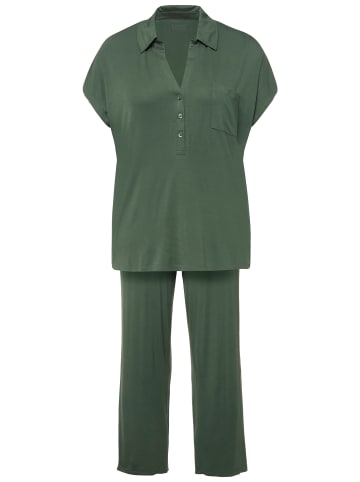 Ulla Popken Pyjama in grau grün