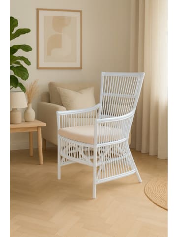 möbel-direkt Rattansessel mit Kissen Clarissa in weiß