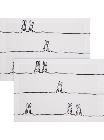 Erwin Müller Tischset 2er-Pack in weiß-schwarz