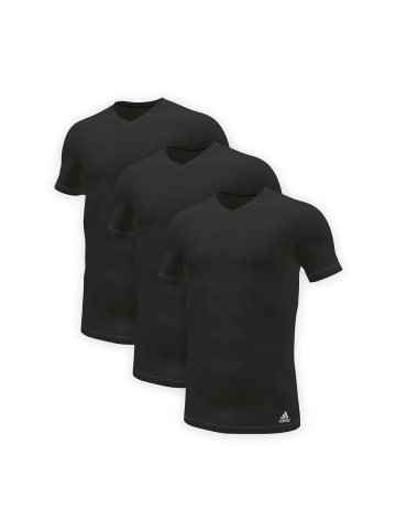 adidas T-Shirt V Neck Shirt (3PK) in Black