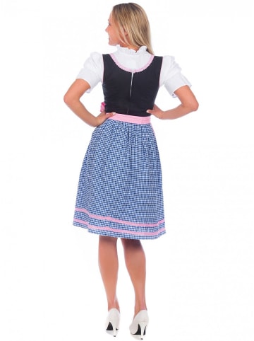 Edelnice Mini Dirndl 3-teilig in blau, rosa, schwarz