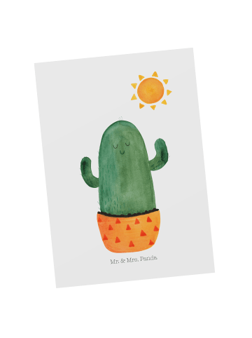 Mr. & Mrs. Panda Grußkarte Kaktus Sonne ohne Spruch in Weiß