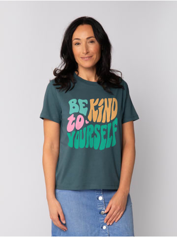 wat? Apparel T-Shirt Be kind to yourself in Petrol
