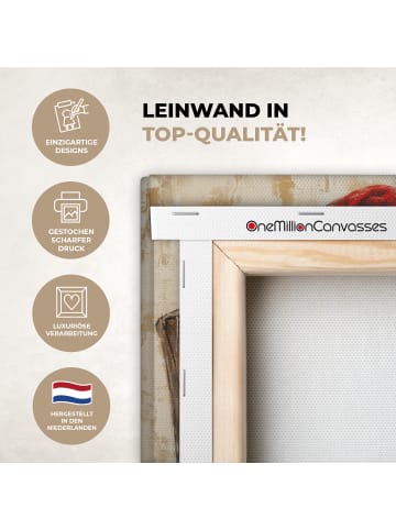 OnlyWow Leinwand Bilder Dunkelrot