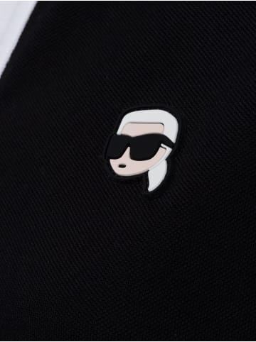 Karl Lagerfeld Poloshirt Ikon Patch in schwarz