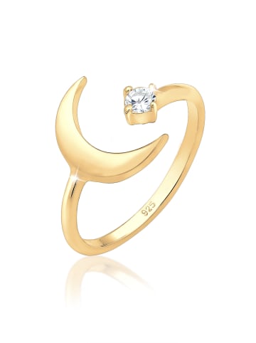 Elli Ring 925 Sterling Silber Astro, Halbmond in Gold