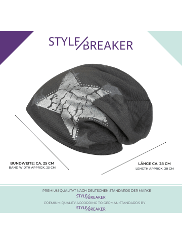 styleBREAKER Feinstrick Beanie Mütze in Dunkelgrau