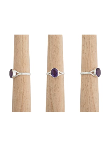 mantraroma 925er Silber - Ringe mit Amethyst facettiert