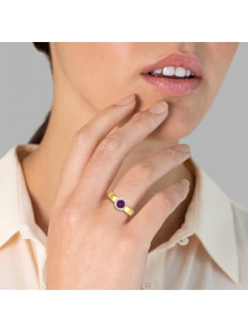 Rafaela Donata Ring Sterling Silber gelbvergoldet Amethyst Topas weiß in gelbgold