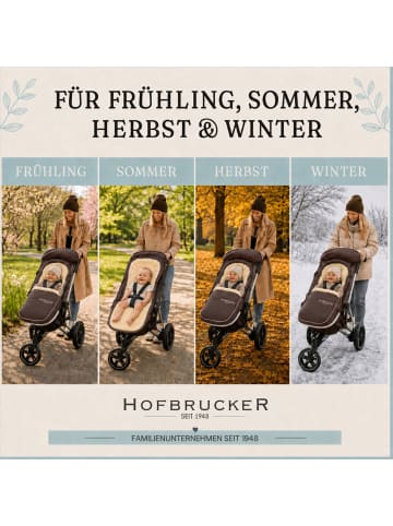 Hofbrucker Lammfell-Fußsack Alaska für Kinderwagen und Buggy in Braun