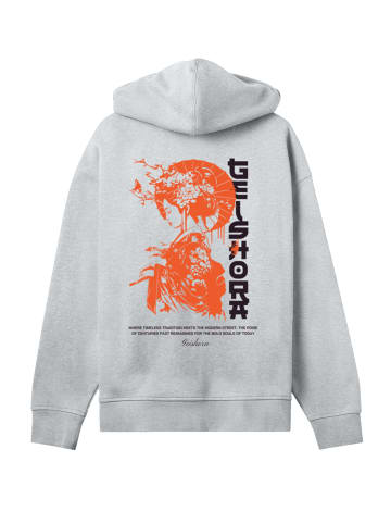 F4NT4STIC Hoodie Geishora Japan Streetstyle in grau meliert