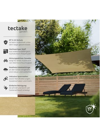 tectake Sonnensegel Sunny umfangreiches Montagematerial, Sand