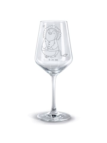 Mr. & Mrs. Panda Glas für Rotwein Löwe Astrologie ohne Spruch in Transparent