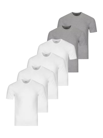 Ragman Unterhemd / Shirt Kurzarm Basic in Weiß / grau