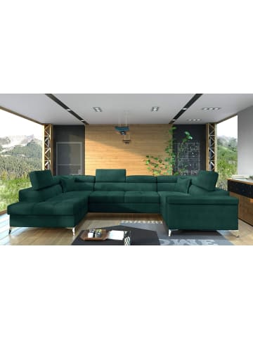 MF Design Tiya Recamiere Links in Flaschengrün -  (L) 342 x (B) 342 x (H) 88 cm