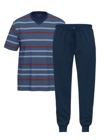 Ammann Schlafanzug Night & Home Cotton in Dunkelblau
