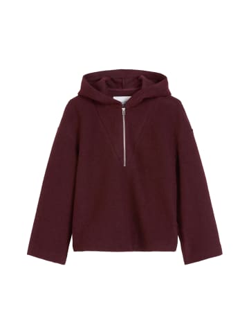 Marc O'Polo DENIM Zip-Hoodie loose in Dark Maroon