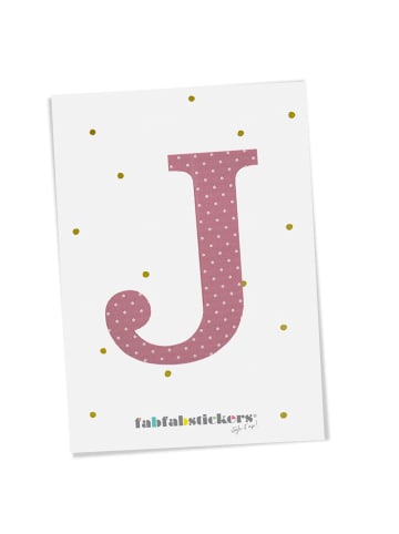 Fabfabstickers Buchstabe "J" aus Stoff in Pink-Mix zum Aufbügeln