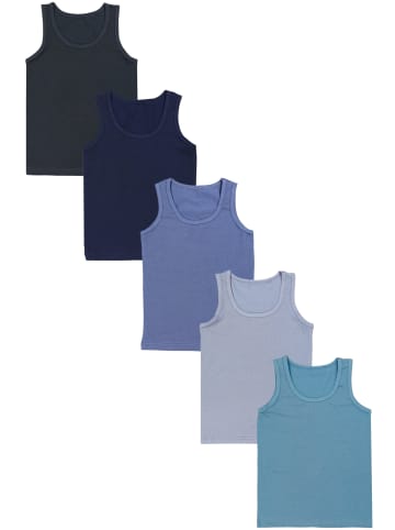 TupTam Kinder Jungen Unterhemd Ärmellos 5er Pack in blau/grau
