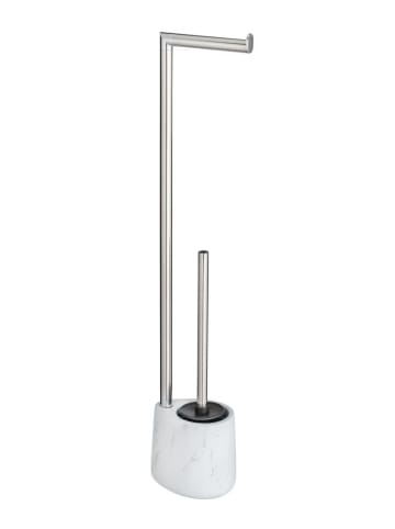 Wenko WC-Bürste mit Papierhalter ADRADA in Grau, (B) 13 x (H) 72 x (L) 9,5 cm